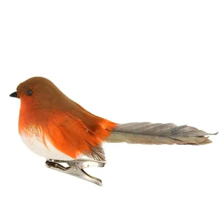 Feather Robin On Clip Dec