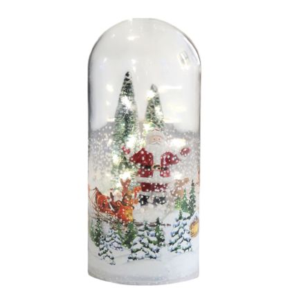 Rotating Santa Glass Dome 21cm