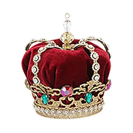 Jeweled Metal Crown/Red Velvet Tree Topper