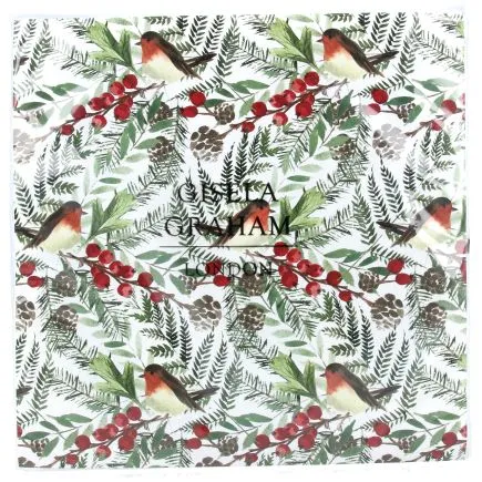 Gisela Graham Robin, fir and Berry Paper Napkin