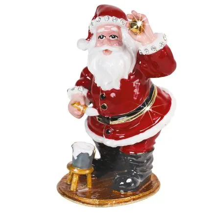 Santa Painting Baubles Christmas Trinket Box