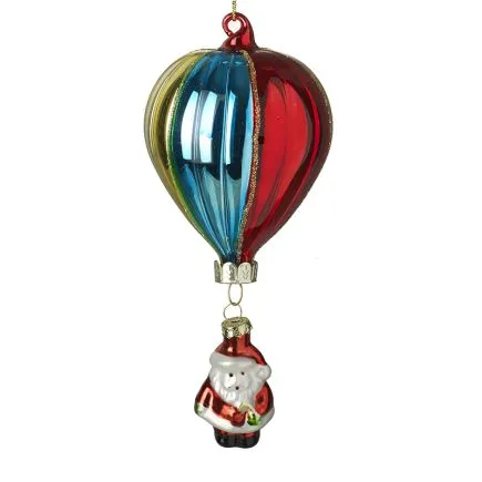 Hanging Glass Santa And Balloon