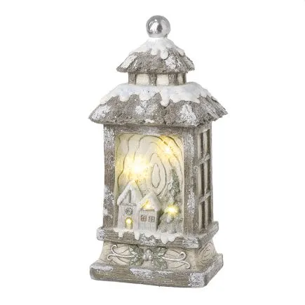 Light Up Snowy Decorative Lantern