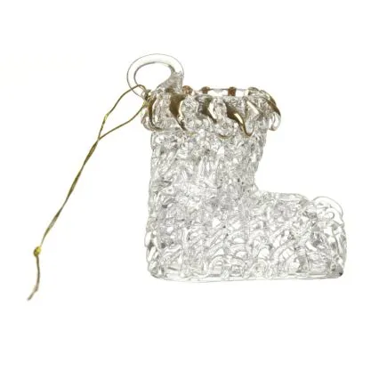 Hanging Glass Christmas Stocking