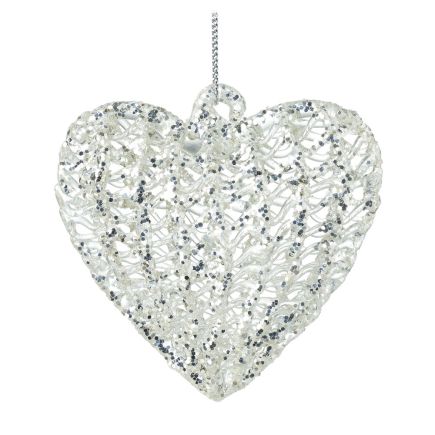 Hanging Filigree Glass Heart