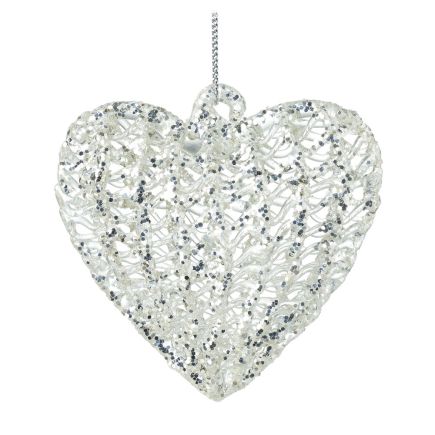 Hanging Filigree Glass Heart