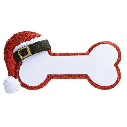 Dog Bone with Santa Hat