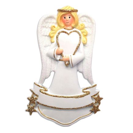 Angel with Heart Remembrance Decoration to Personalise