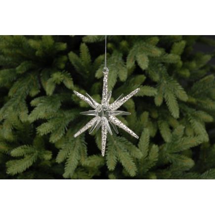 Clear Glass 3D Starburst Tree Decoration