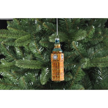 13cm gold and light blue glass big ben