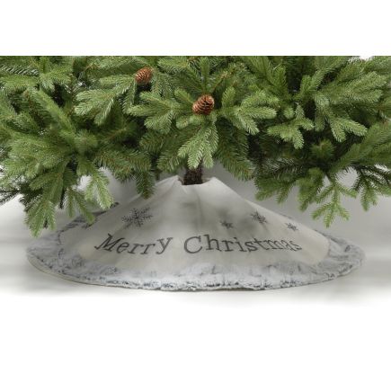 100cm white merry christmas tree skirt