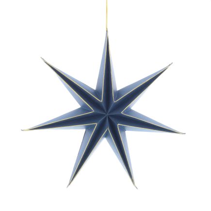 30cm navy with gold edging foldable paper star