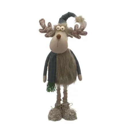 Standing Telescopic Legs Plush Brown Reindeer