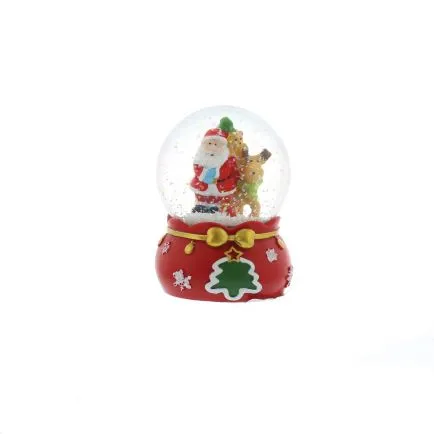 Santa And Reindeer Snowglobe
