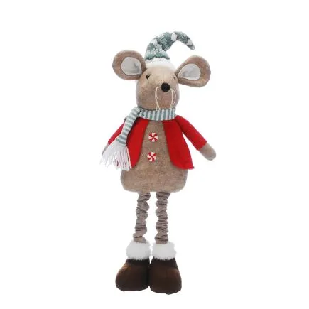 Dangly legs Christmas mouse -54cm