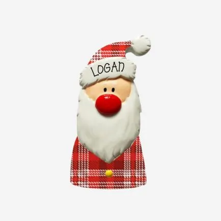 Santa with Plaid Scarf