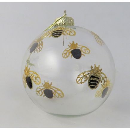 Glass Bauble With Bee