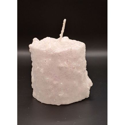 Small Pillar Frosted Candle