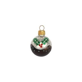 Painted Glass Mini Christmas Pudding Bauble