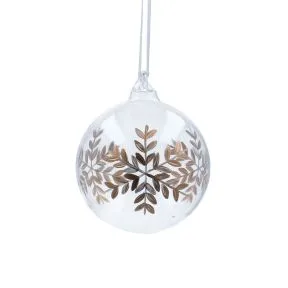 Clear Glass Ball with Gold Etching