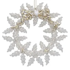Pale Gold Acrylic Holly Wreath