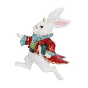 Gisela Graham Alice in Wonderland, White Rabbit Decoration.