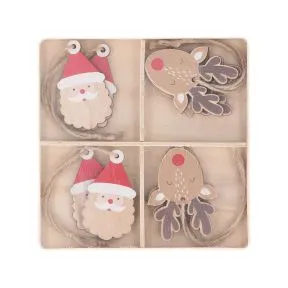 Wood Santa/Reindeer Head Dec Box/8