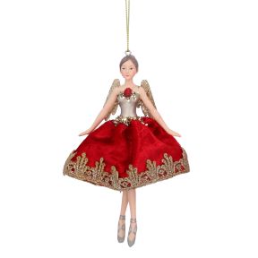 Gisela Graham Red Fairy Decoration With Arms Out