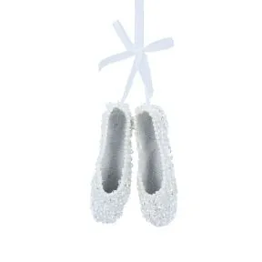 White Bead/Acrylic Ballet Shoes Dec