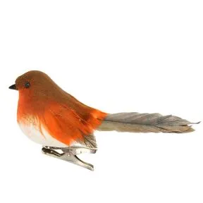 Feather Robin On Clip Dec