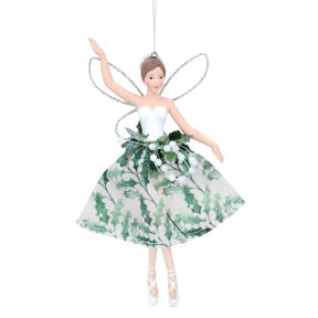 Hanging Fairy in Holly Skirt Raised Arm