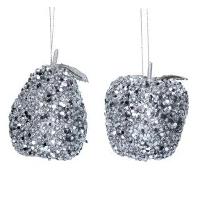 Silver Glitter Apple/Pear Dec 2as