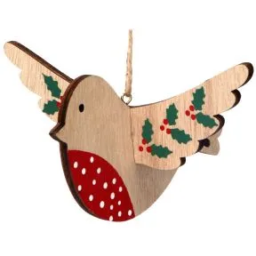 Flying Wood Robin w Holly Dec