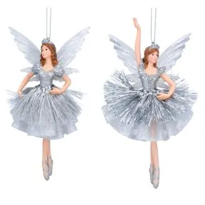 Silver/Fabric Resin Princess Fairy Dec 2as