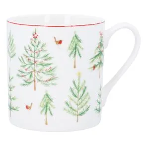 Christmas Tree and Robin Fine Bone China Mug