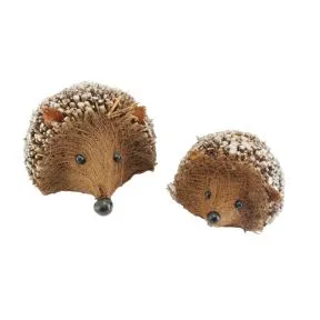 Twig Hedgehog Orn w Glitter (Set of 2)