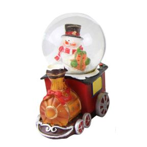 Enchanting Mini Snowman Train Snow Dome