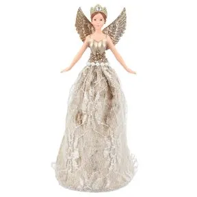 Lux Gold Lace Tree Top Fairy Sml