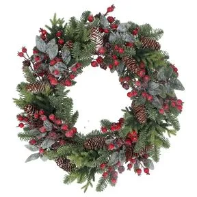 Gisela Graham Mixed Fir/Cone/Red Berry Wreath