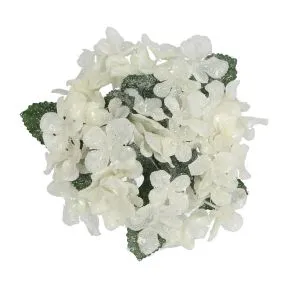 White Hydrangea Fabric Candle Ring Sml