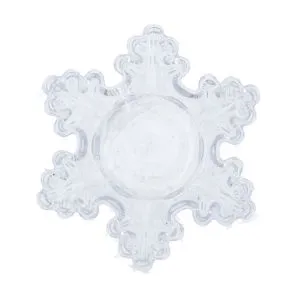 Gisela Graham Clear Glass Snowflake Tea Light Holder