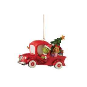 Grinch in a Red Truck Bauble