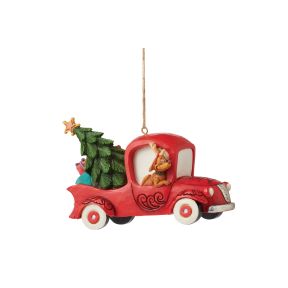 Grinch in a Red Truck Bauble