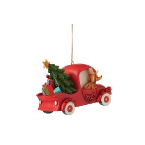 Grinch in a Red Truck Bauble