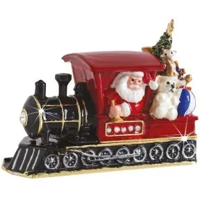 Santa on Train Christmas Trinket Box