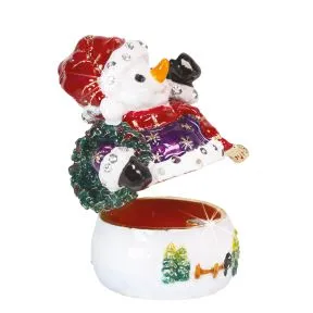 Snowman & Scarf Christmas Trinket Box