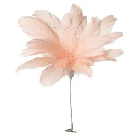 Pink Feather Flower Clip