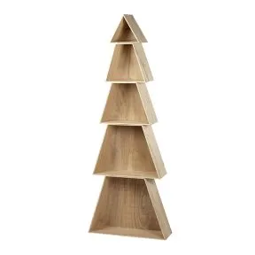 Tall Wooden Tree Shelf Unit