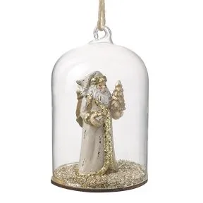 Traditional Santa In Glass Dome Hanger