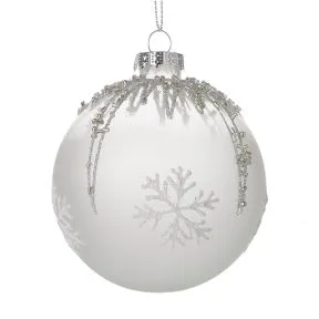 Pearl Glass Bauble Snowflakes & Beads